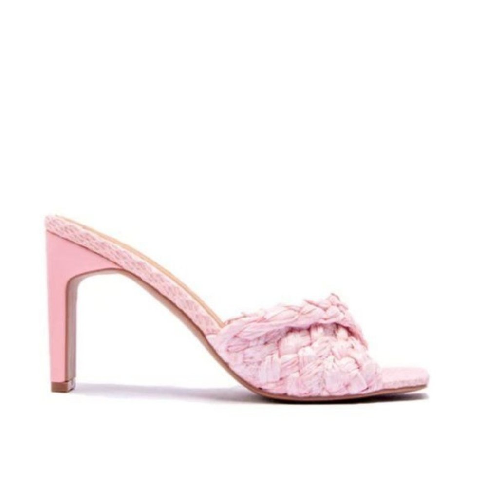 !! NEW !! Raffia Mule Heels in White - Picture 6 of 6